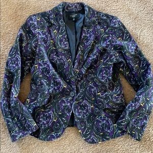 Talbots velvet paisley blazer